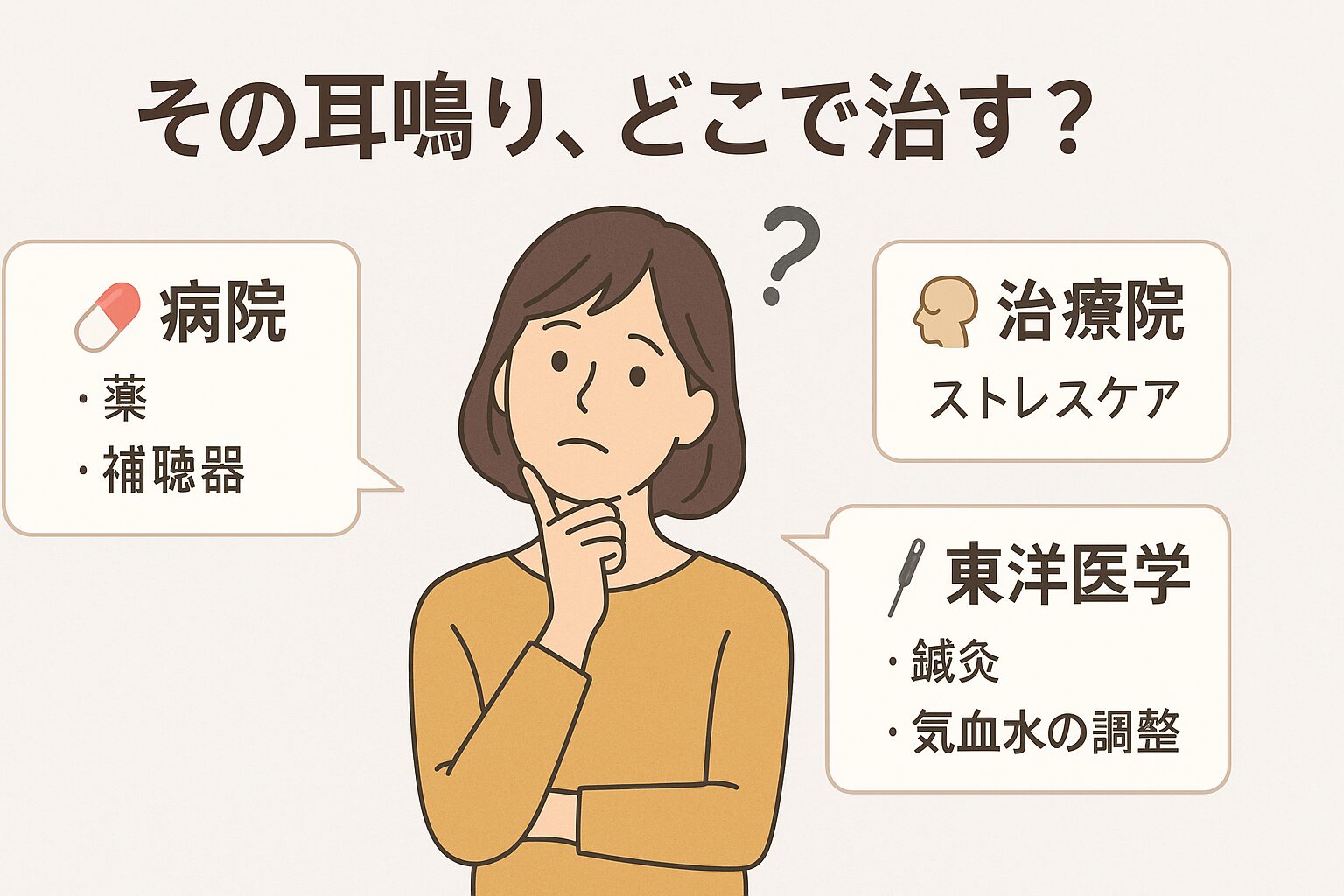 耳鳴り治療、何を選ぶ？病院・治療院・東洋医学の違いと選び方